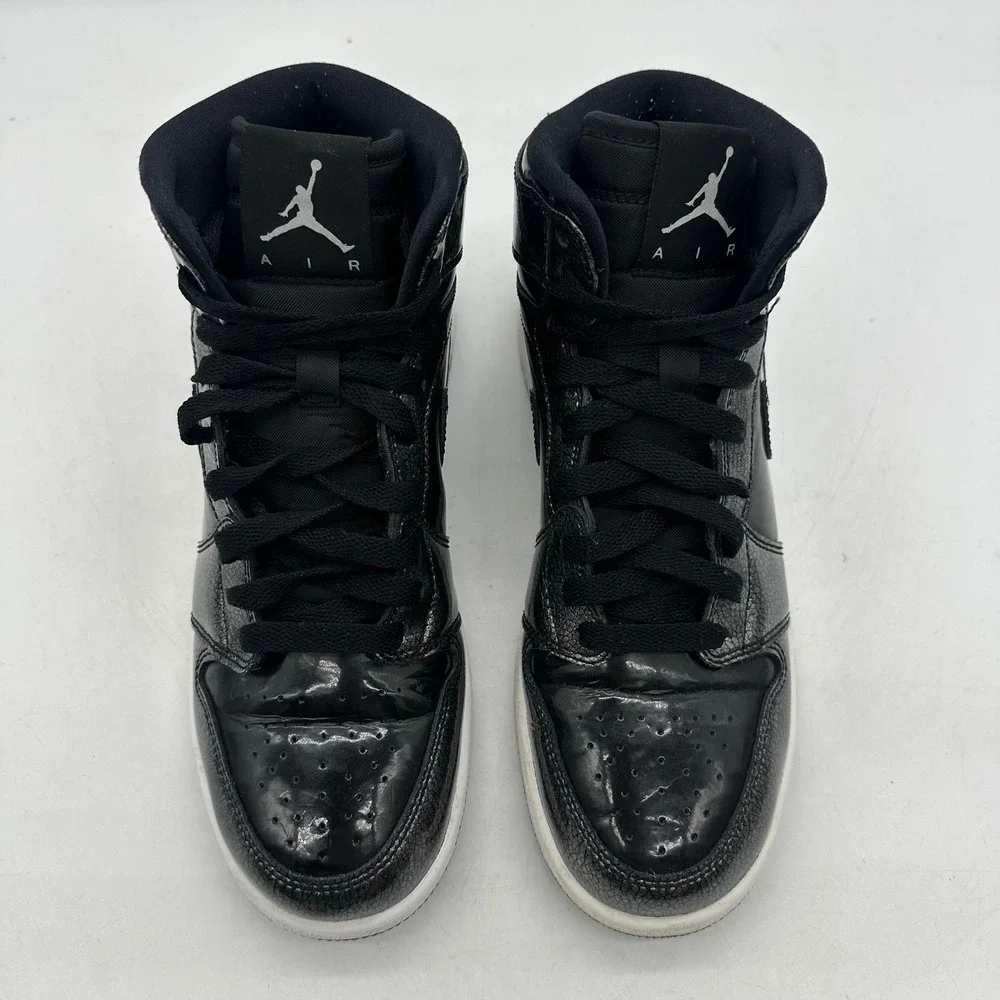 Nike 705300-017 Youth Size 6.5Y Air Jordan 1 Retro High GS Black Patent Shoes